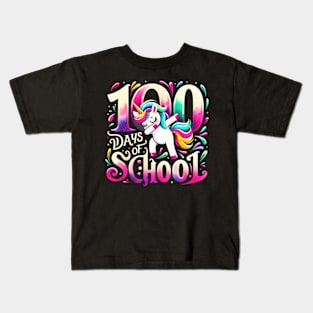 Unicorn 100 Days Of School Cute Unicorn Back To School Kids T-Shirt
